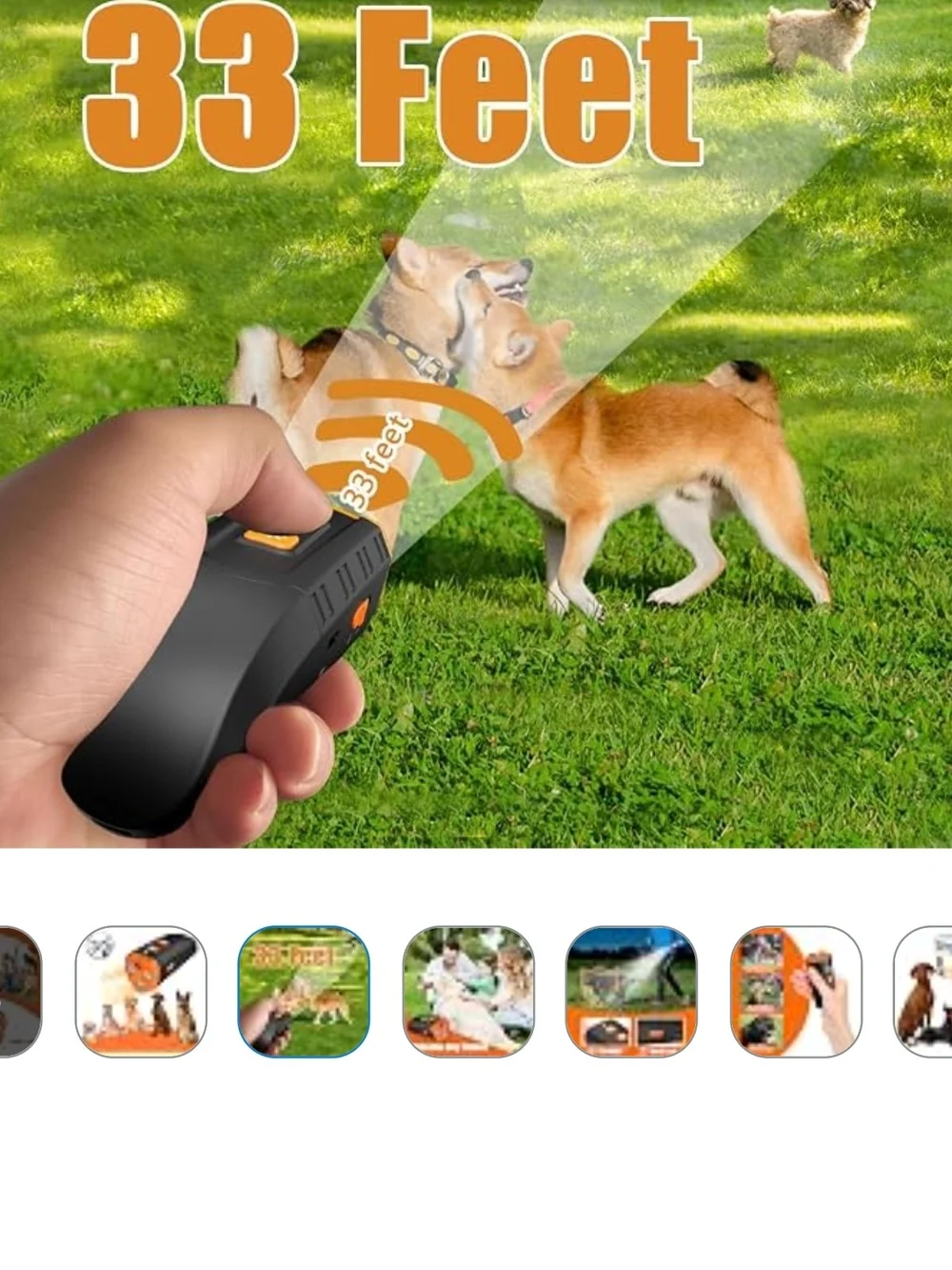 Orange and Black Dog Training Clicker with USB Rechargeable Cable
